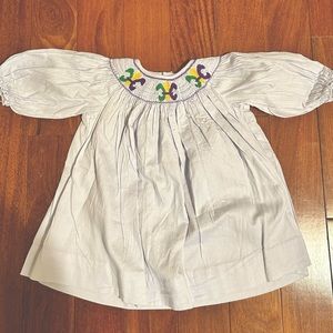 Simply Smock of New York Fleur de Lis Purple Long Sleeve Dress